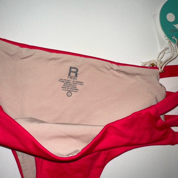 RISE CITY SWIM *Remy* red pink strappy cheeky bikini bottoms L👙 - Picture 6 of 7